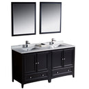 Fresca Oxford 60" Espresso Traditional Double Sink Bathroom Vanity FVN20-3030ES