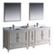 Fresca Oxford 84" Antique White Traditional Double Sink Bathroom Vanity FVN20-361236AW