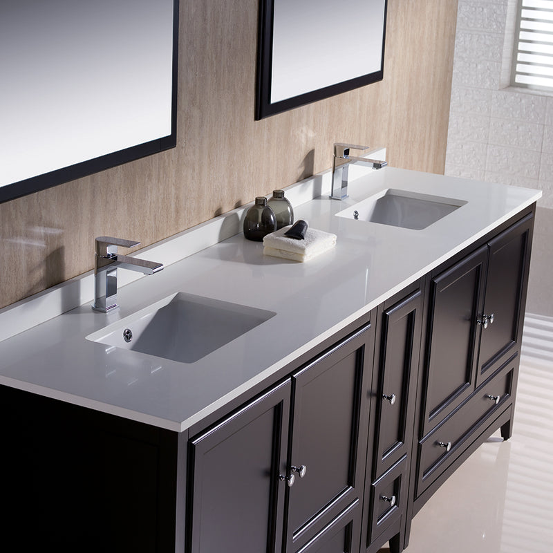 Fresca Oxford 84" Espresso Traditional Double Sink Bathroom Vanity FVN20-361236ES