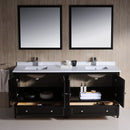 Fresca Oxford 72" Espresso Traditional Double Sink Bathroom Vanity FVN20-3636ES