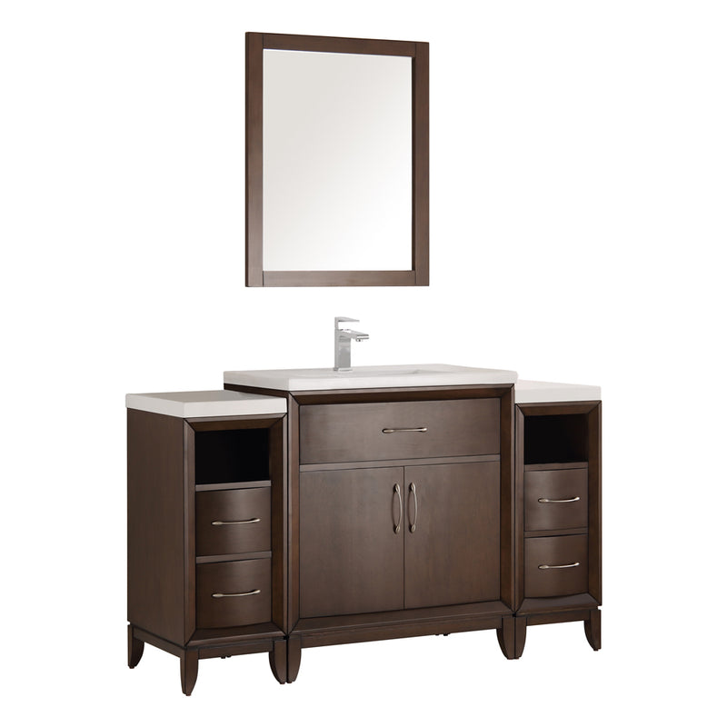 Fresca Cambridge 54" Antique Coffee Traditional Bathroom Vanity w/ Mirror FVN21-123012AC