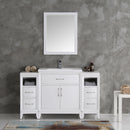 Fresca Cambridge 54" White Traditional Bathroom Vanity with Mirror FVN21-123012WH