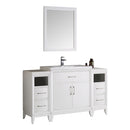 Fresca Cambridge 54" White Traditional Bathroom Vanity w/ Mirror FVN21-123012WH