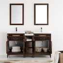 Fresca Cambridge 60" Antique Coffee Double Sink Traditional Bathroom Vanity with Mirrors FVN21-241224AC