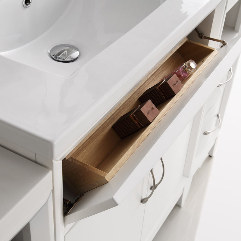 Fresca Cambridge 60" White Double Sink Traditional Bathroom Vanity with Mirrors FVN21-241224WH