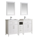 Fresca Cambridge 60" White Double Sink Traditional Bathroom Vanity w/ Mirrors FVN21-241224WH