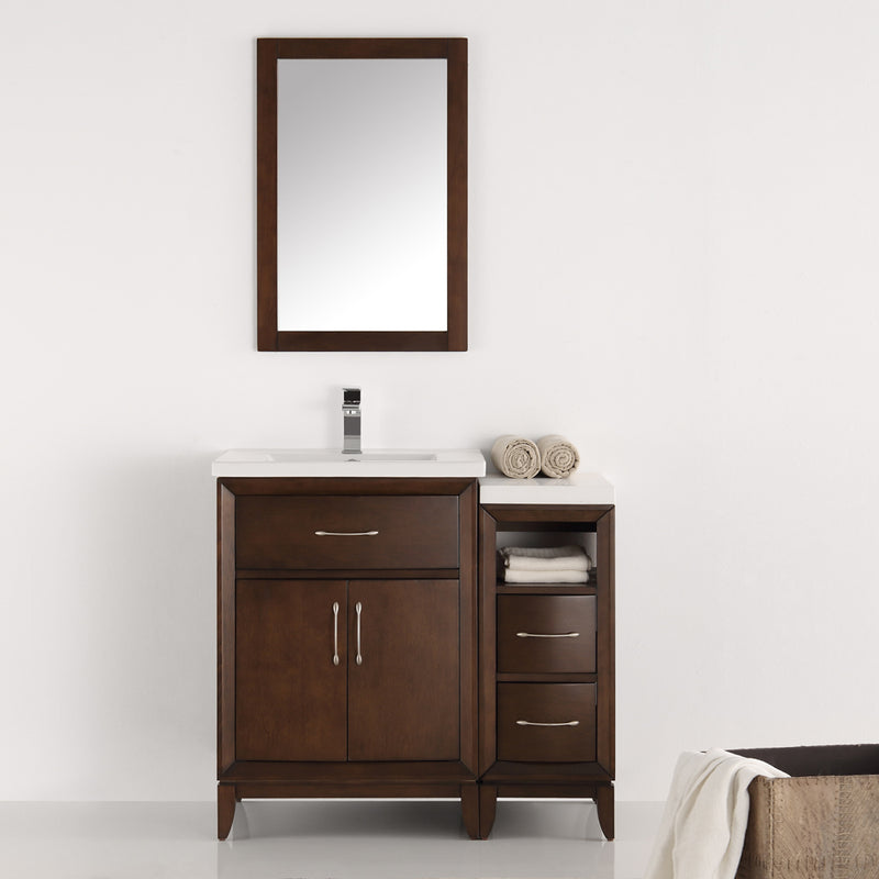 Fresca Cambridge 36" Antique Coffee Traditional Bathroom Vanity with Mirror FVN21-2412AC