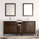 Fresca Cambridge 72" Antique Coffee Double Sink Traditional Bathroom Vanity with Mirrors FVN21-301230AC