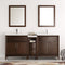 Fresca Cambridge 72" Antique Coffee Double Sink Traditional Bathroom Vanity with Mirrors FVN21-301230AC