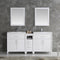 Fresca Cambridge 72" White Double Sink Traditional Bathroom Vanity with Mirrors FVN21-301230WH