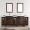 Fresca Cambridge 84" Antique Coffee Double Sink Traditional Bathroom Vanity with Mirrors FVN21-84AC