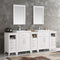 Fresca Cambridge 84" White Double Sink Traditional Bathroom Vanity w/ Mirrors FVN21-84WH
