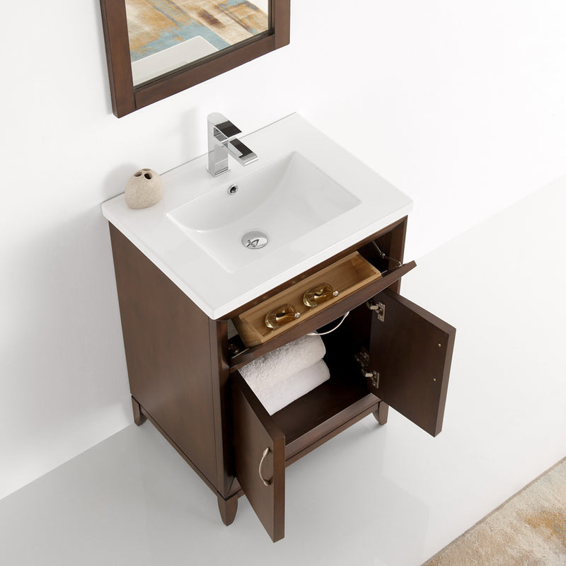 Fresca Cambridge 24" Antique Coffee Traditional Bathroom Vanity with Mirror FVN2124AC