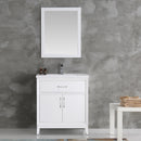 Fresca Cambridge 30" White Traditional Bathroom Vanity with Mirror FVN2130WH