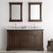 Fresca Kingston 61" Antique Coffee Double Sink Traditional Bathroom Vanity with Mirrors FVN2260AC