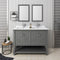 Fresca Manchester Regal 48" Gray Wood Veneer Traditional Double Sink Bathroom Vanity with Mirrors FVN2348VG-D