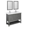 Fresca Manchester Regal 48" Gray Wood Veneer Traditional Double Sink Bathroom Vanity w/ Mirrors FVN2348VG-D