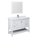 Fresca Manchester 48" White Traditional Bathroom Vanity w/ Mirror FVN2348WH