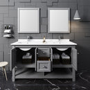 Fresca Manchester 60" Gray Traditional Double Sink Bathroom Vanity with Mirrors FVN2360GR-D