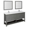 Fresca Manchester Regal 72" Gray Wood Veneer Traditional Double Sink Bathroom Vanity w/ Mirrors FVN2372VG-D