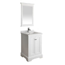 Fresca Windsor 24" Matte White Traditional Bathroom Vanity w/ Mirror FVN2424WHM