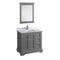 Fresca Windsor 36" Gray Textured Traditional Bathroom Vanity w/ Mirror FVN2436GRV