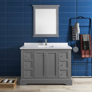 Fresca Windsor 48" Gray Textured Traditional Bathroom Vanity with Mirror FVN2448GRV