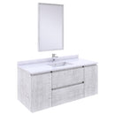 Fresca Formosa 48" Wall Hung Modern Bathroom Vanity w/ Mirror in Rustic White FVN31-122412RWH