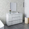 Fresca Formosa 54" Floor Standing Modern Bathroom Vanity with Mirror in Rustic White FVN31-123012RWH-FC