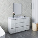 Fresca Formosa 54" Floor Standing Modern Bathroom Vanity with Mirror in Rustic White FVN31-123012RWH-FC