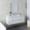 Fresca Formosa 54" Wall Hung Modern Bathroom Vanity with Mirror in Rustic White FVN31-123012RWH