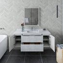 Fresca Formosa 54" Wall Hung Modern Bathroom Vanity with Mirror in Rustic White FVN31-123012RWH