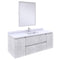 Fresca Formosa 54" Wall Hung Modern Bathroom Vanity w/ Mirror in Rustic White FVN31-123012RWH