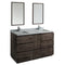 Fresca Formosa 60" Floor Standing Double Sink Modern Bathroom Vanity w/ Mirrors FVN31-241224ACA-FC