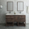 Fresca Formosa 60" Floor Standing Double Sink Modern Bathroom Vanity with Open Bottom and Mirrors FVN31-241224ACA-FS