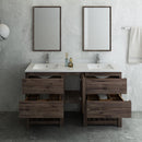 Fresca Formosa 60" Floor Standing Double Sink Modern Bathroom Vanity with Open Bottom and Mirrors FVN31-241224ACA-FS