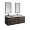Fresca Formosa 60" Wall Hung Double Sink Modern Bathroom Vanity w/ Mirrors FVN31-241224ACA