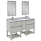 Fresca Formosa 60" Floor Standing Double Sink Modern Bathroom Vanity w/ Open Bottom & Mirrors in Ash FVN31-241224ASH-FS