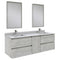 Fresca Formosa 60" Wall Hung Double Sink Modern Bathroom Vanity with Mirrors in Ash FVN31-241224ASH
