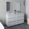 Fresca Formosa 60" Floor Standing Double Sink Modern Bathroom Vanity with Mirrors in Rustic White FVN31-241224RWH-FC