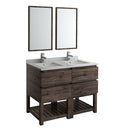 Fresca Formosa 48" Floor Standing Double Sink Modern Bathroom Vanity w/ Open Bottom & Mirrors FVN31-2424ACA-FS