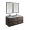 Fresca Formosa 48" Wall Hung Double Sink Modern Bathroom Vanity w/ Mirrors FVN31-2424ACA