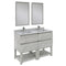 Fresca Formosa 48" Floor Standing Double Sink Modern Bathroom Vanity w/ Open Bottom & Mirrors in Ash FVN31-2424ASH-FS