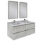 Fresca Formosa 48" Wall Hung Double Sink Modern Bathroom Vanity w/ Mirrors in Ash FVN31-2424ASH