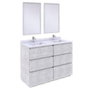 Fresca Formosa 48" Floor Standing Double Sink Modern Bathroom Vanity w/ Mirrors in Rustic White FVN31-2424RWH-FC