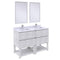 Fresca Formosa 48" Floor Standing Double Sink Modern Bathroom Vanity w/ Open Bottom & Mirrors in Rustic White FVN31-2424RWH-FS