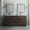 Fresca Formosa 72" Floor Standing Double Sink Modern Bathroom Vanity with Mirrors FVN31-301230ACA-FC