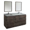 Fresca Formosa 72" Floor Standing Double Sink Modern Bathroom Vanity w/ Mirrors FVN31-301230ACA-FC