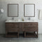Fresca Formosa 72" Floor Standing Double Sink Modern Bathroom Vanity with Open Bottom and Mirrors FVN31-301230ACA-FS