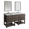 Fresca Formosa 72" Floor Standing Double Sink Modern Bathroom Vanity w/ Open Bottom & Mirrors FVN31-301230ACA-FS